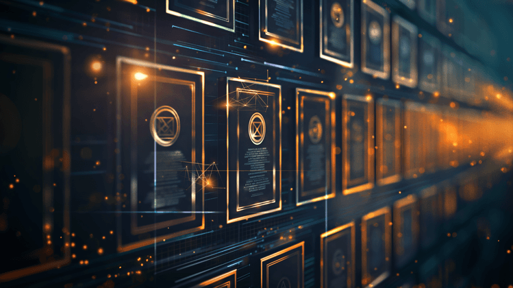 a multiple certificates on a wall