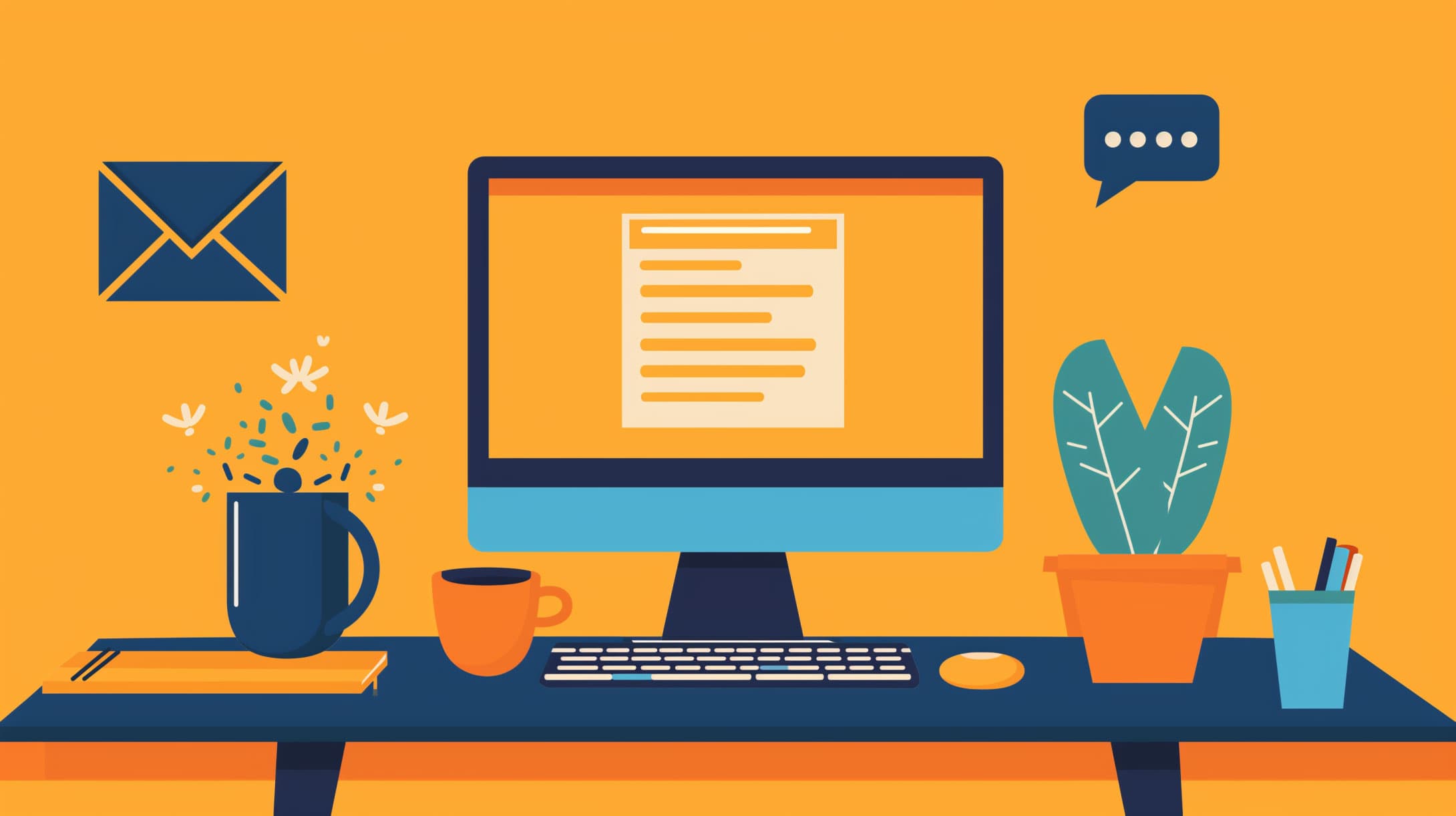 Professional workspace with laptop and coffee cup for contacting Ehsan Tatasadi