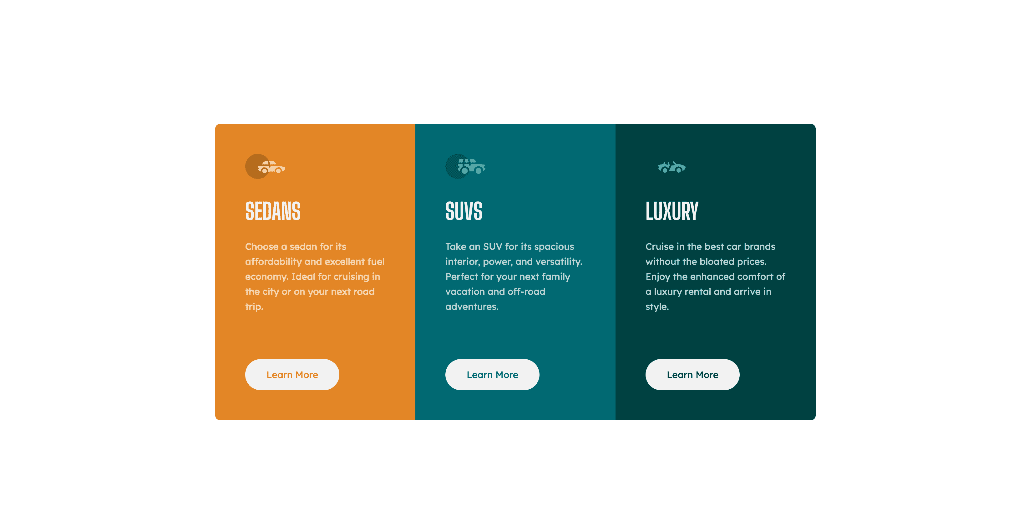 screenshot of 3 column preview card component