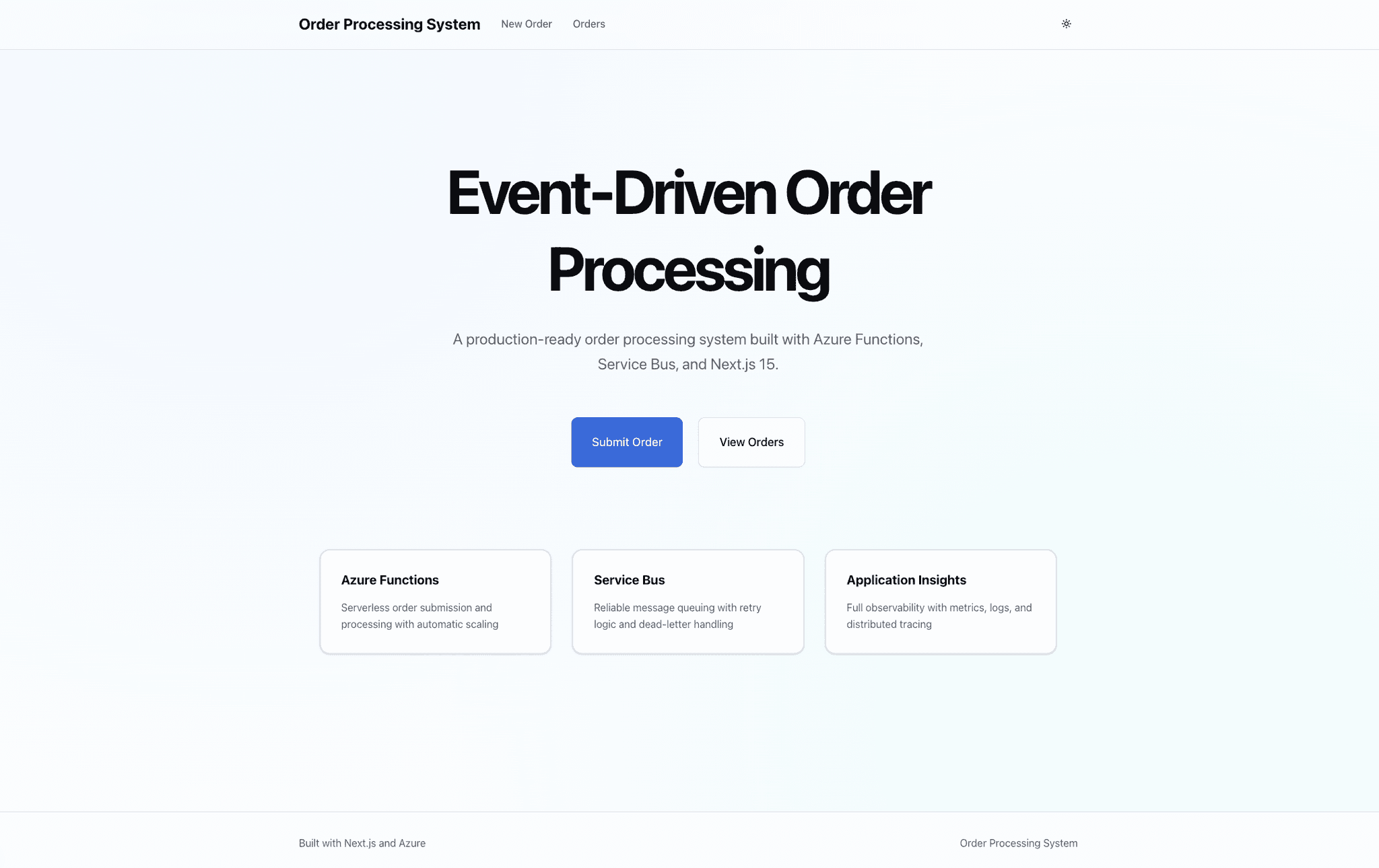 Event-Driven Order Processing System architecture diagram