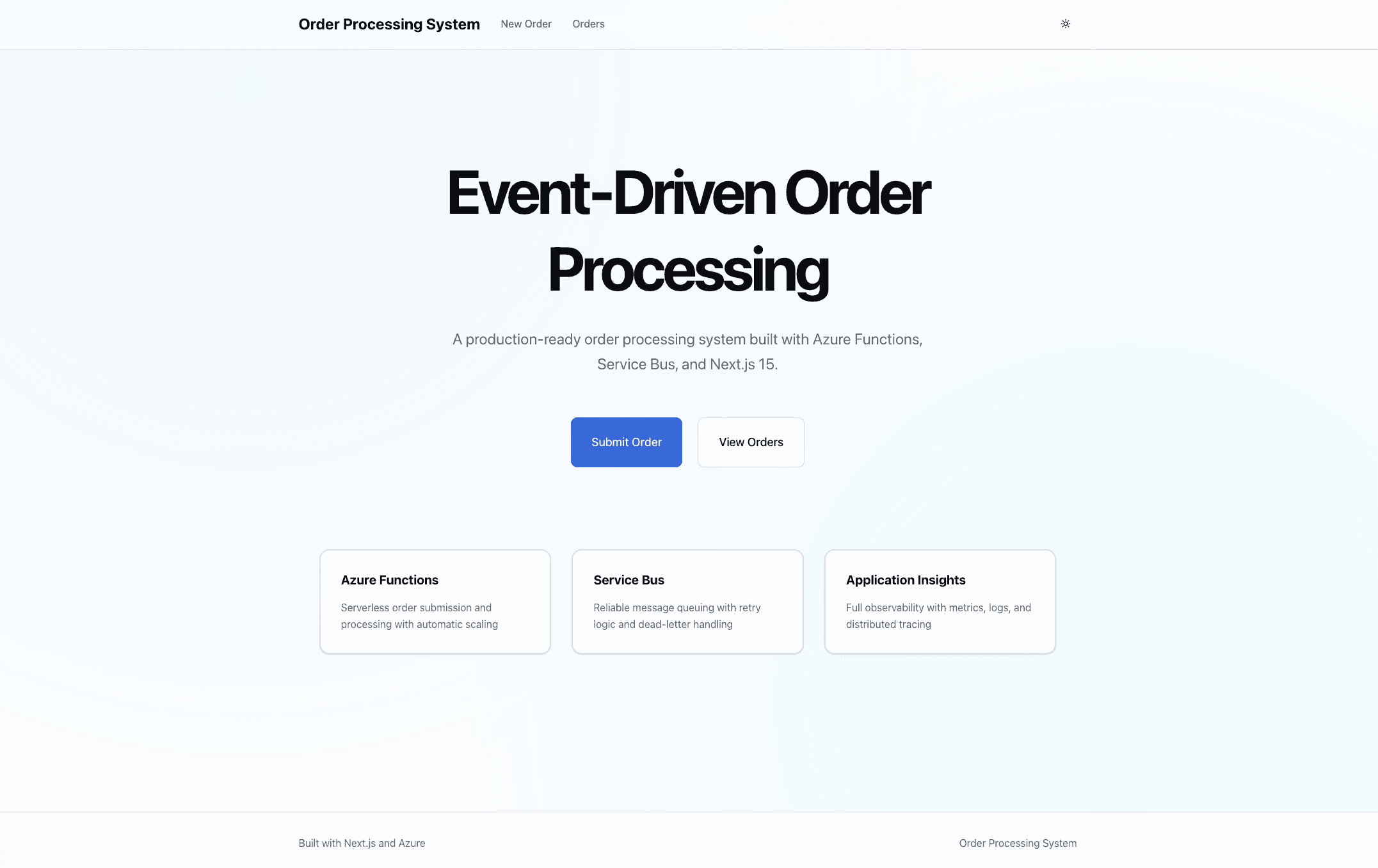 Event-Driven Order Processing System architecture diagram